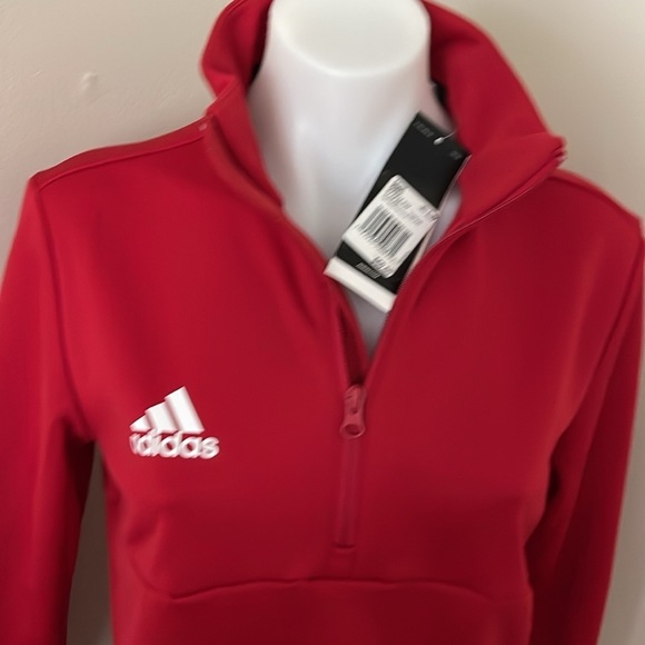 (NWT) Adidas Aeroready Women’s 1/4 Zip Pullover in Red, Small - Picture 8 of 17